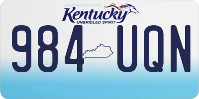 KY license plate 984UQN