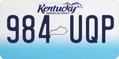 KY license plate 984UQP