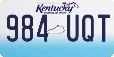 KY license plate 984UQT