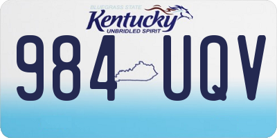 KY license plate 984UQV