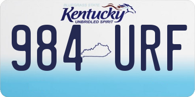 KY license plate 984URF