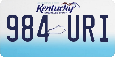 KY license plate 984URI
