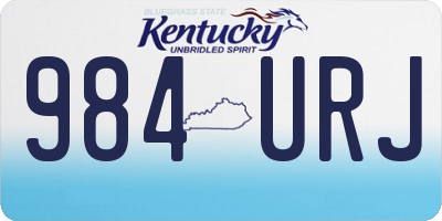 KY license plate 984URJ