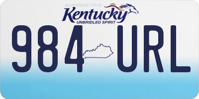 KY license plate 984URL