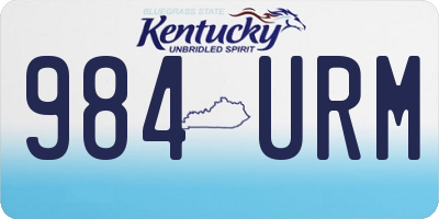 KY license plate 984URM