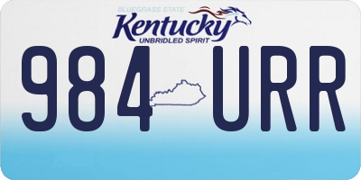KY license plate 984URR
