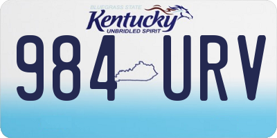 KY license plate 984URV
