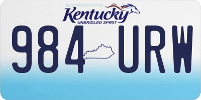 KY license plate 984URW