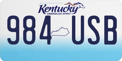 KY license plate 984USB
