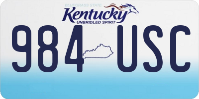 KY license plate 984USC