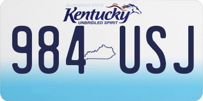 KY license plate 984USJ