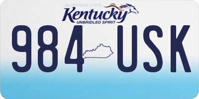 KY license plate 984USK