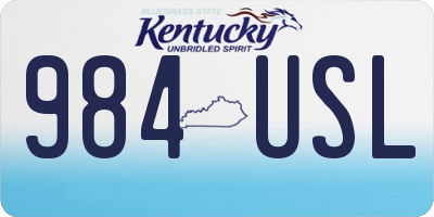 KY license plate 984USL