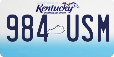 KY license plate 984USM