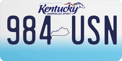 KY license plate 984USN