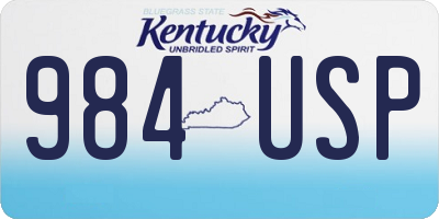 KY license plate 984USP