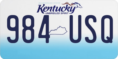 KY license plate 984USQ