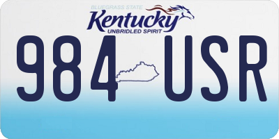 KY license plate 984USR
