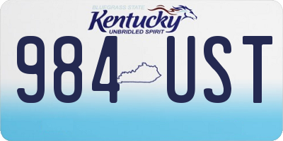 KY license plate 984UST