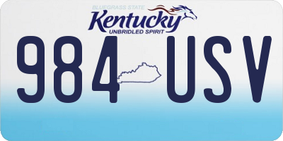 KY license plate 984USV