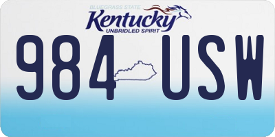 KY license plate 984USW