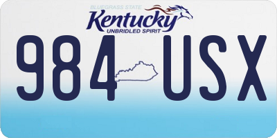 KY license plate 984USX