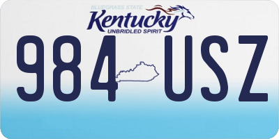 KY license plate 984USZ