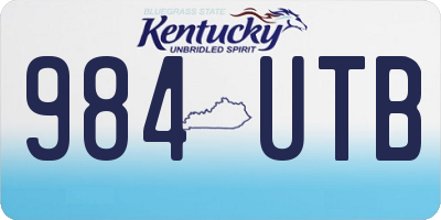 KY license plate 984UTB