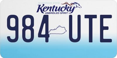 KY license plate 984UTE