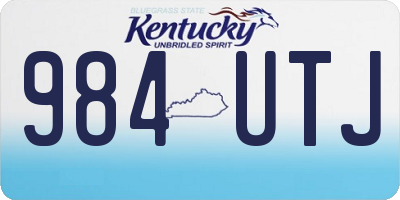 KY license plate 984UTJ