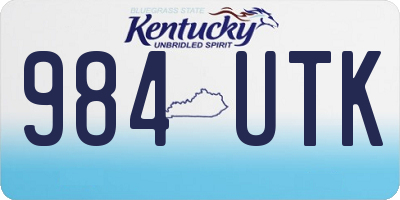 KY license plate 984UTK