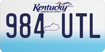 KY license plate 984UTL