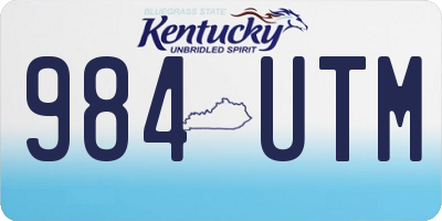KY license plate 984UTM