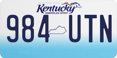 KY license plate 984UTN