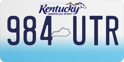 KY license plate 984UTR