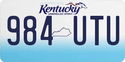 KY license plate 984UTU