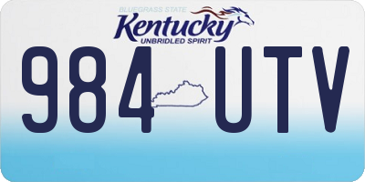 KY license plate 984UTV