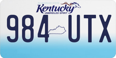KY license plate 984UTX