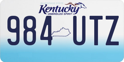 KY license plate 984UTZ