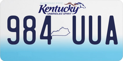 KY license plate 984UUA