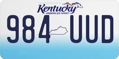 KY license plate 984UUD