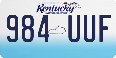 KY license plate 984UUF