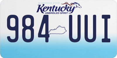 KY license plate 984UUI