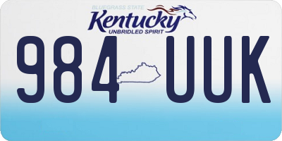 KY license plate 984UUK