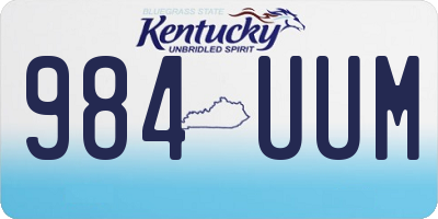 KY license plate 984UUM