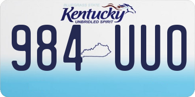 KY license plate 984UUO
