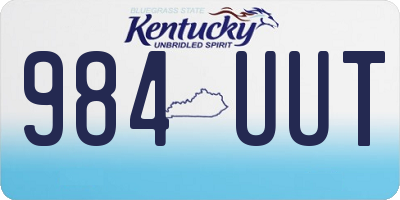 KY license plate 984UUT