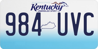 KY license plate 984UVC