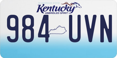 KY license plate 984UVN