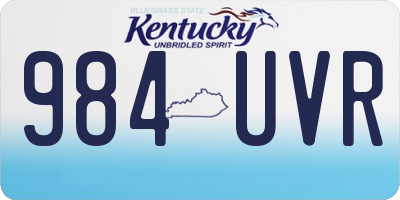 KY license plate 984UVR
